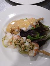 Brocheta pixin y gamba